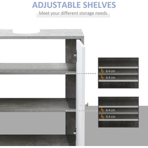 Kleankin Bathroom Under Sink Cabinet - White, Grey by Kleankin