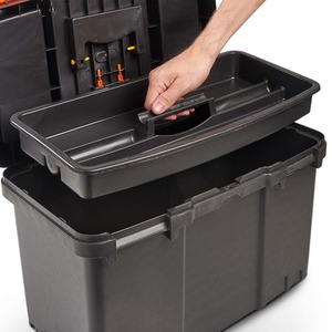 Large Toolbox with Wheels - Black by VonHaus