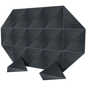 Set Of 24 Triangle Self Adhesive Acoustic Wall Panels Tiles - Black by Gr8 Home