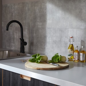 Solid Concrete Self Adhesive Wall Tiles - Grey by d-c-fix