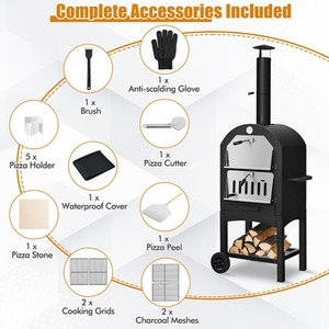 Portable Outdoor Pizza Oven - Black by Costway