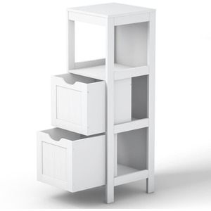 Bathroom Side Storage Cabinet - White by Costway