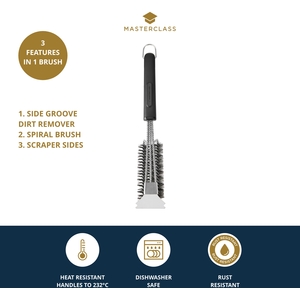 MasterClass BBQ Bristle Spiral Grill Brush - Black by MASTERCLASS