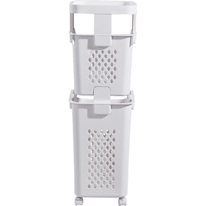 Multi Tier Laundry Baskets with Wheels and Rack - White / 75cm by lifeideas