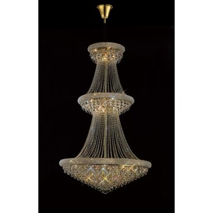 Alexandra Ceiling Pendant Chandelier 3 Tier 29 Light French Gold, Crystal - Gold