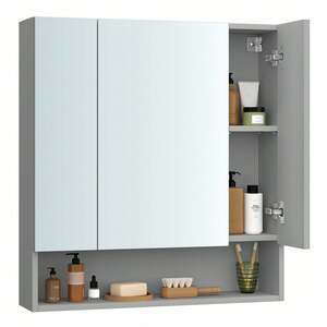 VASAGLE Bathroom Mirror Cabinet - Grey by VASAGLE