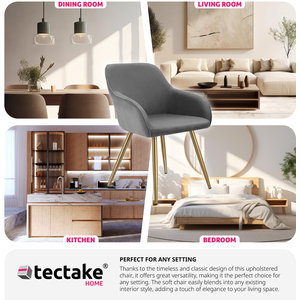 Dining Chair Scandi - Padded Boucle Cover, High Backrest by tectake