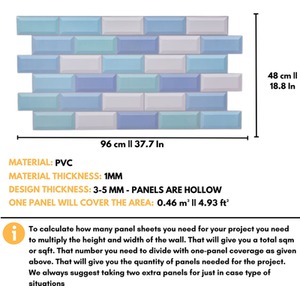 3D Wall Panels (96x48 cm) PVC Cladding Panel Subway Tile Pattern by NOVECRAFTO