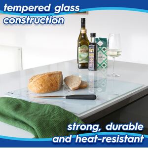 Rectangle Glass Chopping Board - White / 30cm by Harbour Housewares