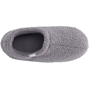 Winter Warm Closed Back Teddy Plush Cotton Slippers - Grey by komore