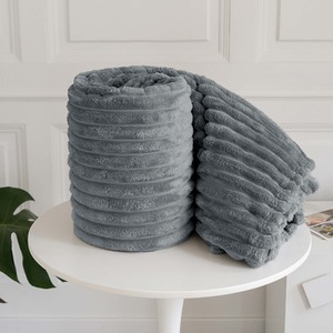 Snug Soft Chunky Ribbed Cord Plush Throw Blanket by Velosso