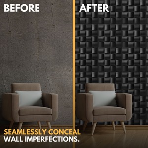 3D Wall Panels (50x50 cm) PVC Cladding Panel in Square Grid Lattice Design by NOVECRAFTO