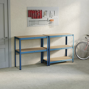 5 Tier Heavy Duty Adjustable Steel Garage Shelving Unit - 875kg Weight Capacity - Blue / 40cm by Vida Designs