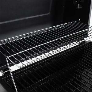 Mobile 2-layer Charcoal Grill BBQ Cooker with Side Shelves - Black / 138cm by Livingandhome