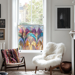 Zeccone Art Deco Stained Glass Privacy Window Film by Creative Printing