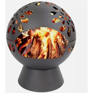 Fire Globe Rusty Fire Pit Garden Wood Burner - Black