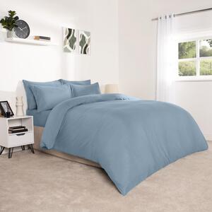Plain Dyed Duvet Cover Set - Blue / Single by Brentfords