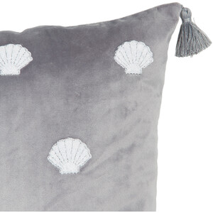 Shells Tufted Cushion - Grey and White