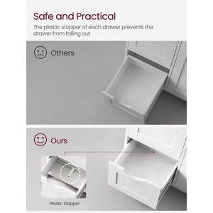 Bathroom Storage Cabinet with 4 Drawers - White by VASAGLE