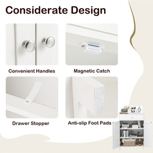 Bathroom Floor Cabinet Entryway Storage Organizer by Costway