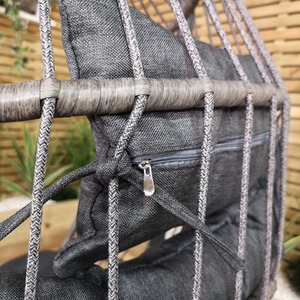 Steel Frame Hanging Egg Chair with Stand, Cover and Cushions - Grey by Samuel Alexander