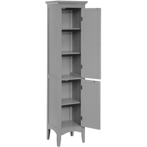 Teamson Home Wooden Bathroom Cabinet Tall Standing Grey Glancy ELG-640 - Grey by Teamson Home
