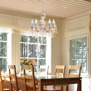 Marie Therese 5 Light Chandelier Mink Finish with Acrylic Crystals, E14 - Mink