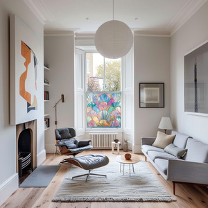 Alezio Art Deco Stained Glass Privacy Window Film by Creative Printing Solutions