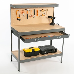 SwitZer Steel Garage Storage Work Bench - Grey by SwitZer