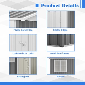 BIRCHTREE Garden Shed with Window - Grey / 10x10ft by BIRCHTREE