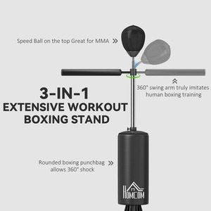 HOMCOM Freestanding Boxing Bag - Black by HOMCOM