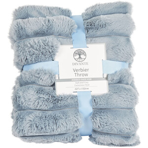 Divante Verbier Faux Fur Throw - French Blue by Divante