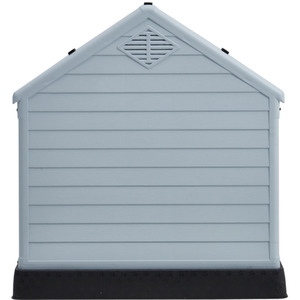 Kidkid Dog Kennel Large Plastic Pet Garden House - Black + White + Grey / 75cm by Kidkid