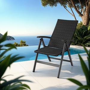 Garden Chair Canberra With Reclining Function - Black by tectake