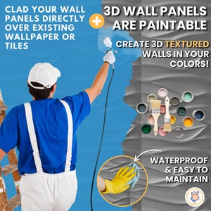 3D Wall Panels (50x50 cm) PVC Cladding Panel Wavy Wave Effect by NOVECRAFTO