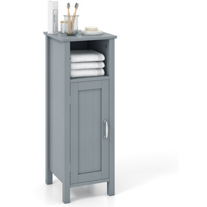 Bathroom Single Door Storage Cabinet - Grey by Costway