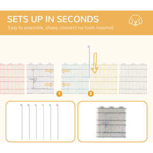 Pet Playpen Crate with Six Panels - Red / 120cm by PawHut