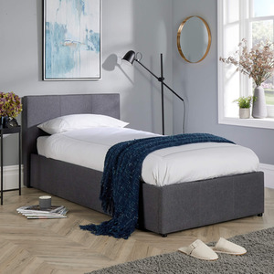 Home Source Endura End Lift Ottoman Grey Bedframe - Grey / Single by Home Source