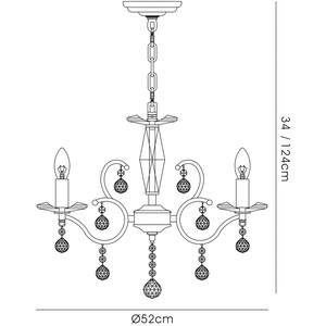 Zinta Ceiling Pendant Chandelier 4 Light French Gold, Crystal - French Gold