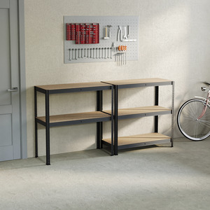 5 Tier Heavy Duty Adjustable Steel Garage Shelving Unit - 875kg Weight Capacity - Black / 30cm by Vida Designs