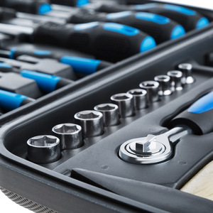 57 Piece Tool Box Case - Black by tectake