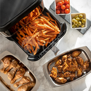 8L Air Fryer Steel LED Rapid Healthy Cooker Oven Low Fat - Black by DIHL