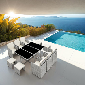 Malaga 641 Rattan Garden Furniture Set with Protective Cover by tectake