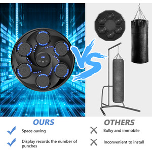 Wall Mounted Smart Music Boxing Machine - Black by Rattrix