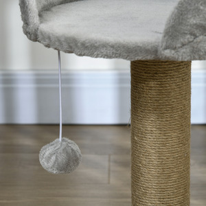 Pawhut Cat Tree Tower with Scratching Posts and Dangling Ball Perch - Grey by Pawhut