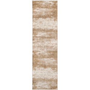 Natural Beige Distressed Abstract Living Area Rug by The Rug House