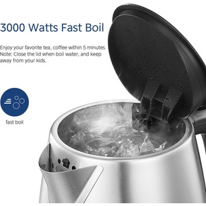 Midea Quick Boil Electric Kettle with Water Level Indicator - Silver by Midea