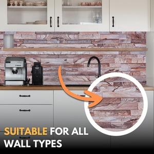 3D Wall Panels (96x48 cm) PVC Cladding Panel Rose Marble Stone Brick by NOVECRAFTO