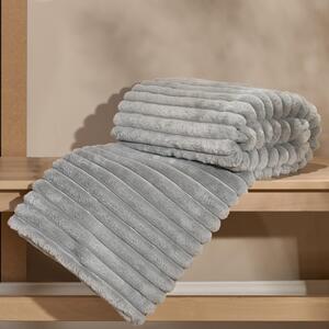 Faux Fur Thick Rib Throw by OHS