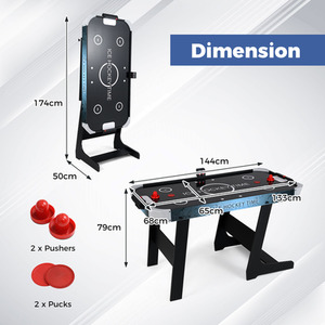 Foldable Air Hockey Table - Black by Costway